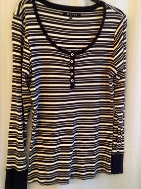 HYPE striped Henley top - very good shape, size 1X